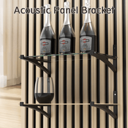 dual acoustic panel mount brackets – soundproof foam board holder for studio & office