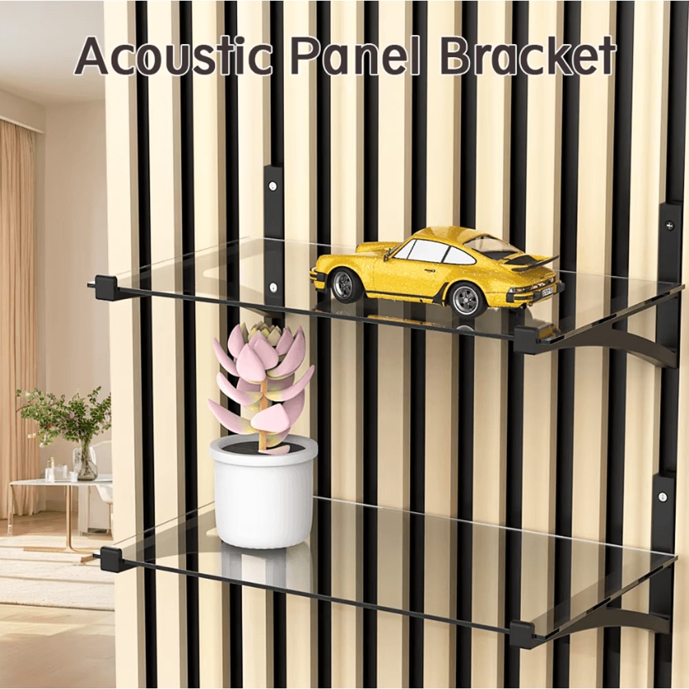 Dual Acoustic Panel Mount Brackets Soundproof Foam Board Holder For Studio Office 2