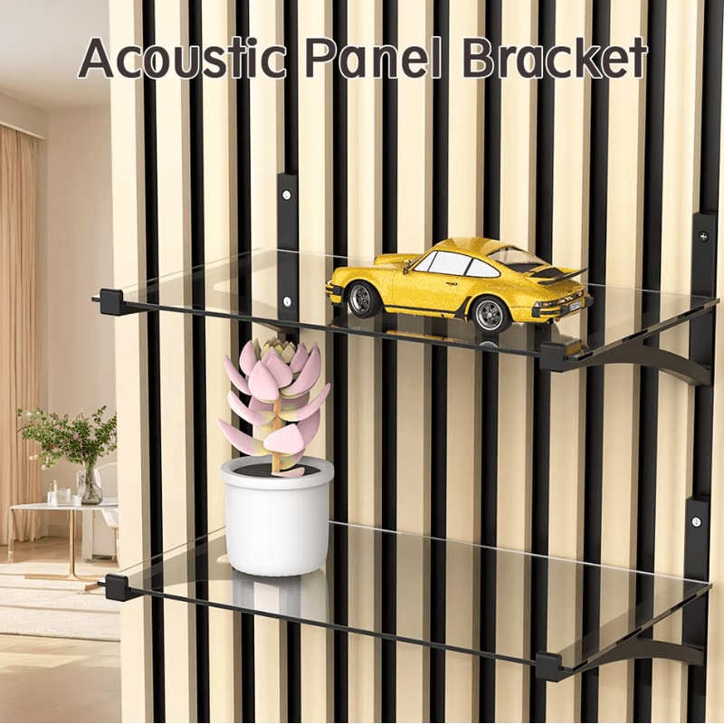 Dual Acoustic Panel Mount Brackets Soundproof Foam Board Holder For Studio Office 2