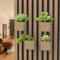 Square Acoustic Panel Planter Shelf Decorative Soundproof Storage Rack With Succulent Holder 4
