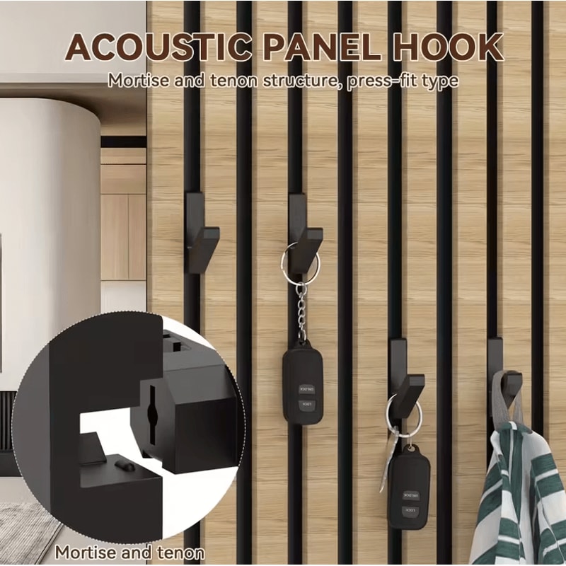 4PCS Acoustic Panel Clothing Hooks NoDrill Storage Hooks For Studio Office Soundproof Panels 0
