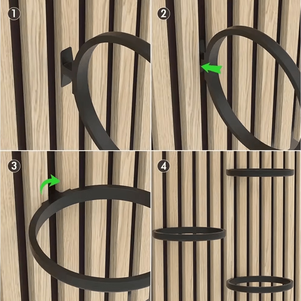 2PCS NoDrill Acoustic Panel Plant Rings RustProof Holder For Soundproof Boards Wall Gaps 3