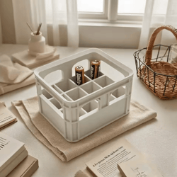 retro industrial beer frame battery storage box – multi-functional desktop organizer basket