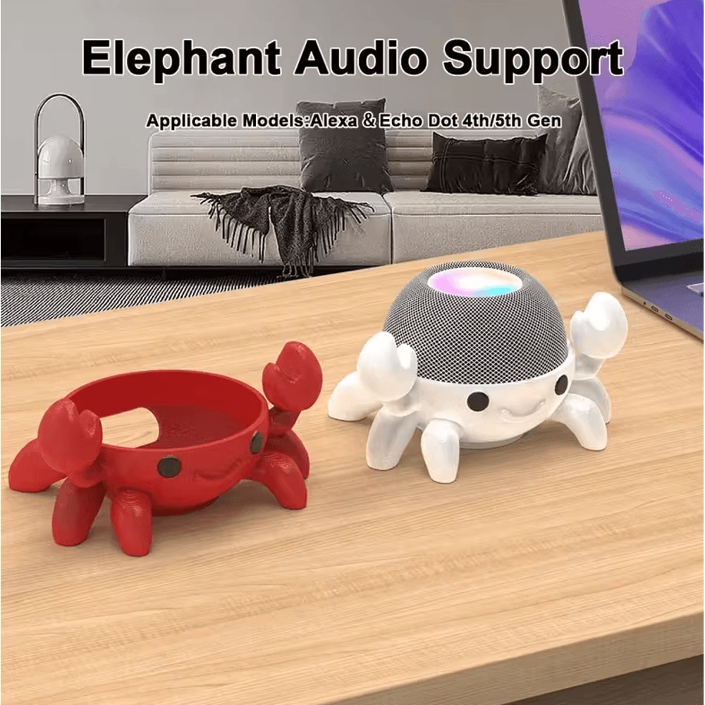 Cute Crab Audio Stand For Alexa Echo Dot 45 Durable Decorative Speaker Holder 1