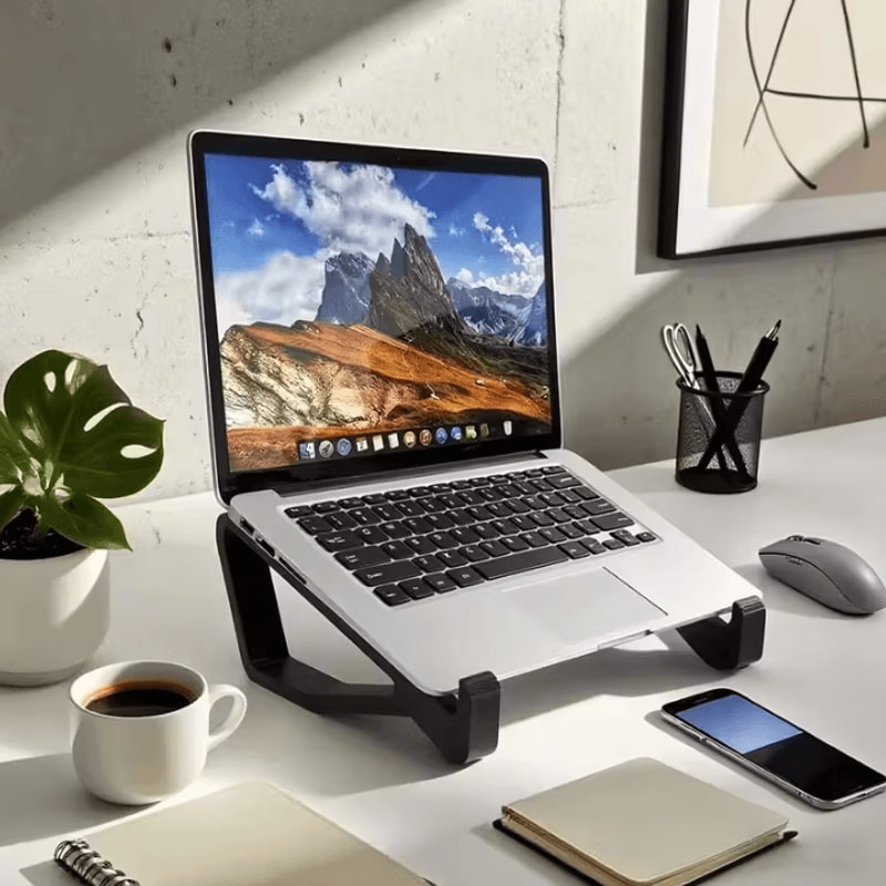 Ergonomic Adjustable Laptop Stand Portable Height Tilt Riser For MacBook PC 0