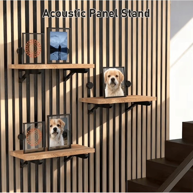 HeavyDuty 4PCS Acoustic Panel Brackets Easy Install Sound Insulation Mount Kit 0