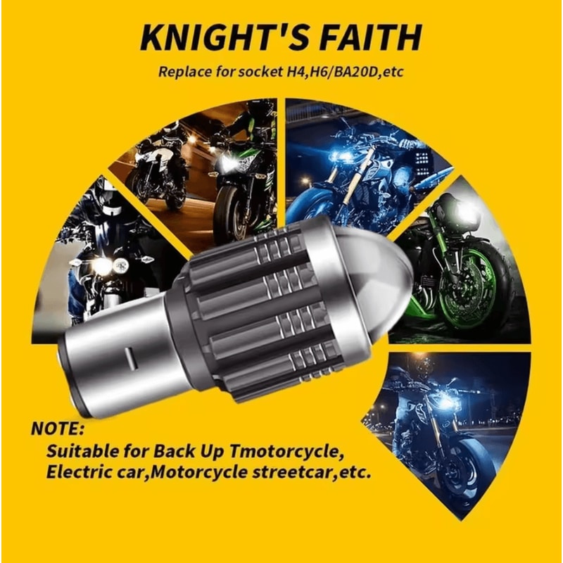 BA20D LED Motorcycle Headlight Bulb HiLo Beam Bright White Upgrade For Motorbikes 2