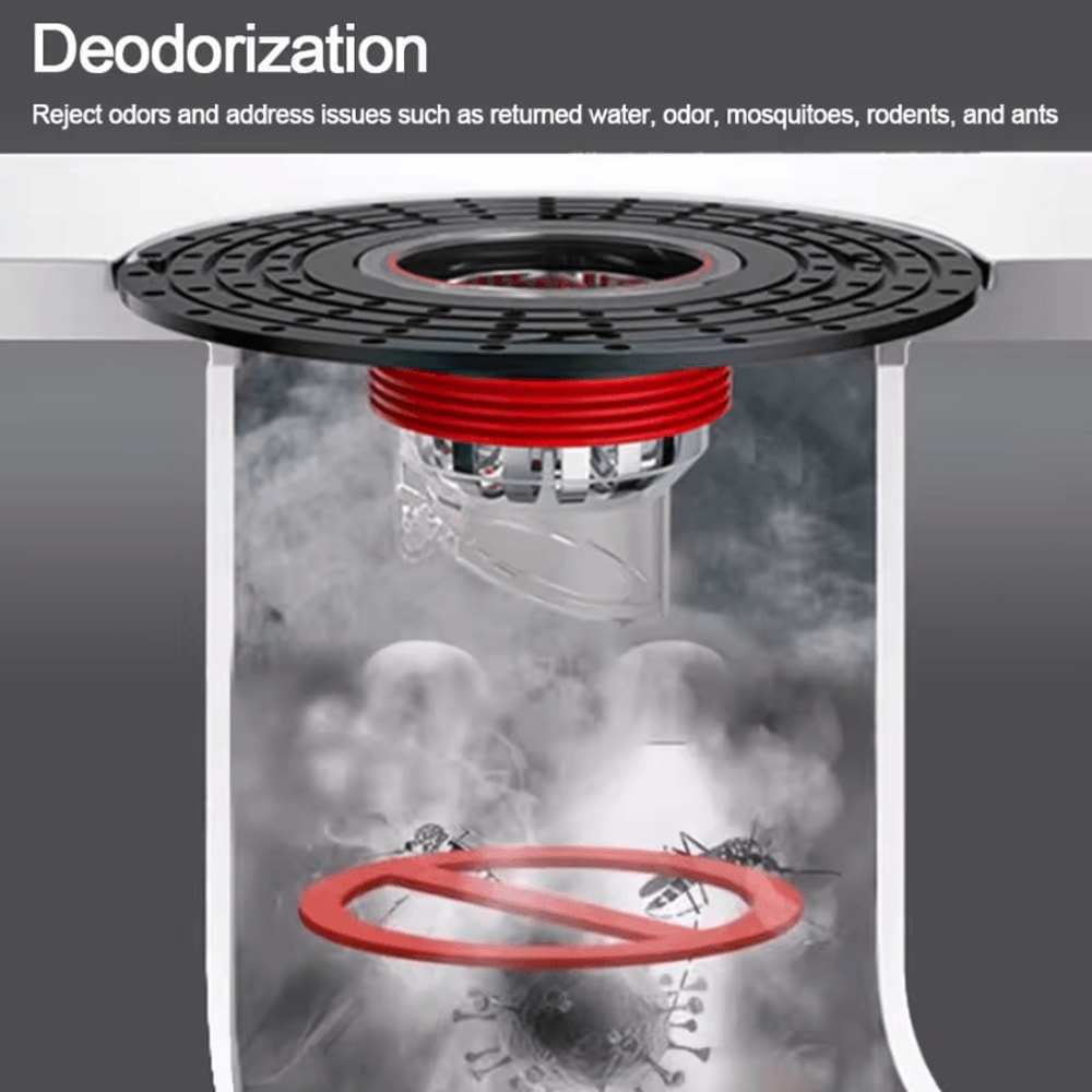 Portable SelfClosing Floor Drain Core AntiOdor InsectProof Bathroom Filter 0