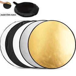 5-in-1 collapsible photography reflector – portable light diffuser (60/80/110cm)