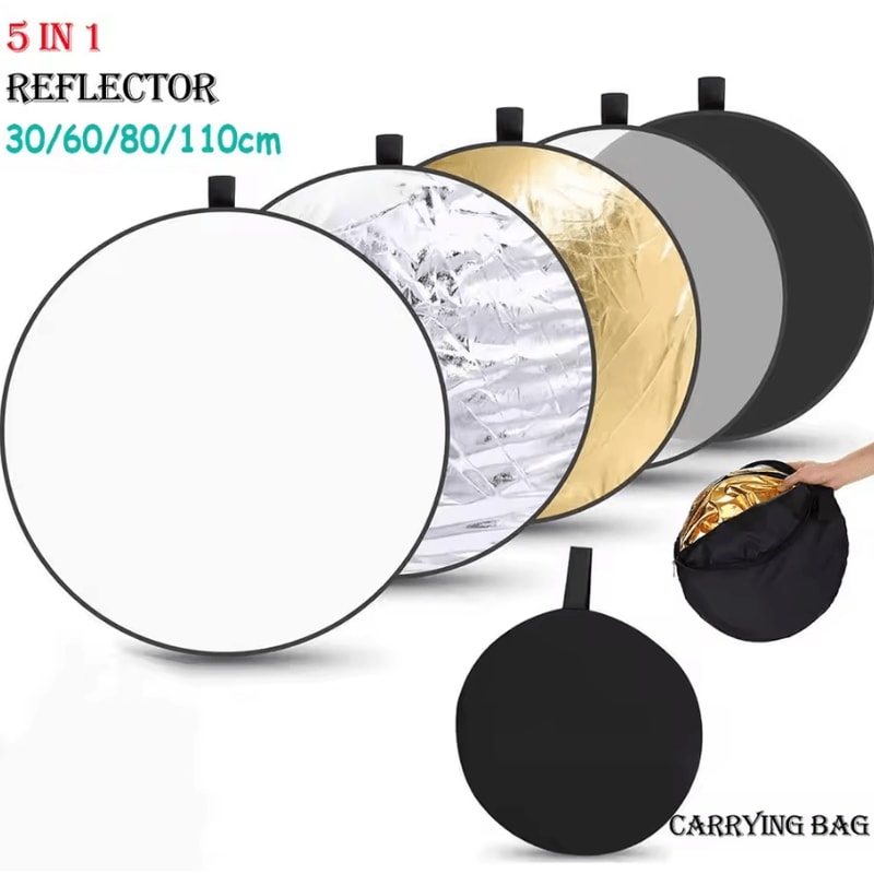 5in1 Collapsible Photography Reflector Portable Light Diffuser 6080110cm 1