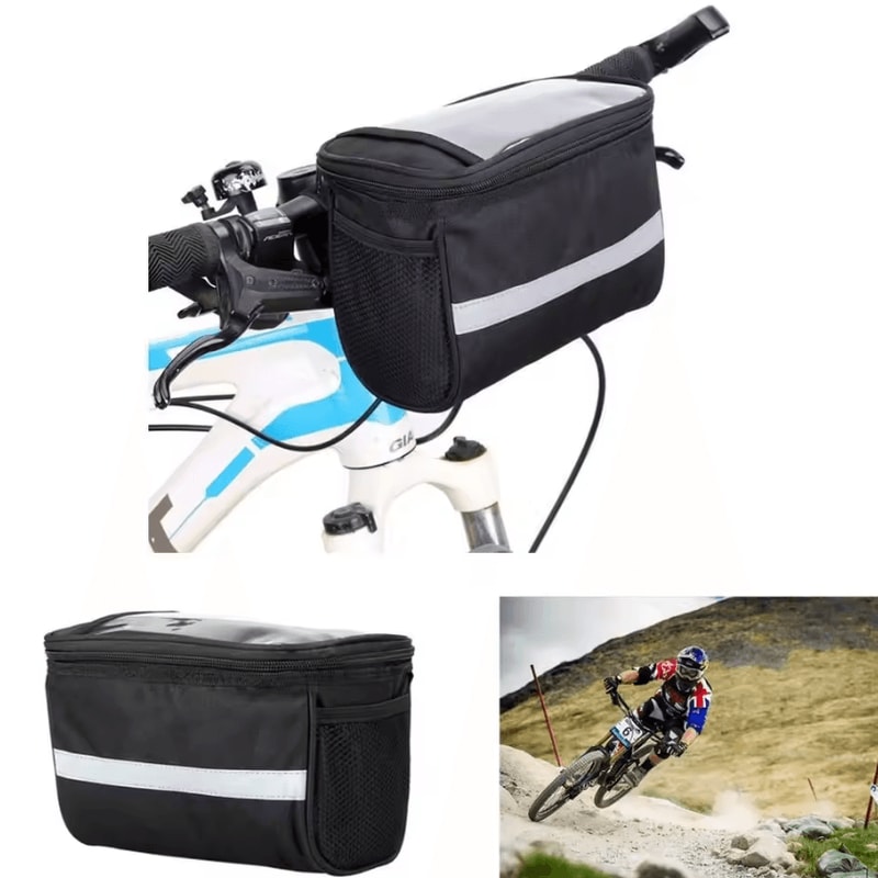 Reflective Bicycle Handlebar Bag Waterproof Front Tube Storage For Cycling Essentials 1