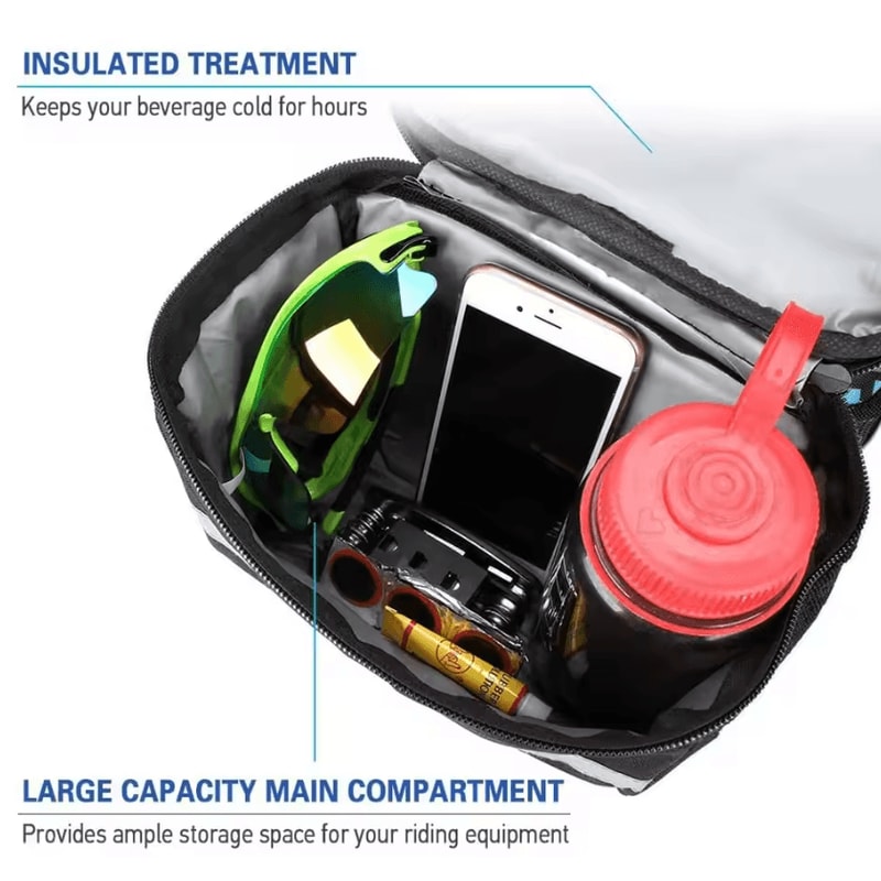 Reflective Bicycle Handlebar Bag Waterproof Front Tube Storage For Cycling Essentials 3