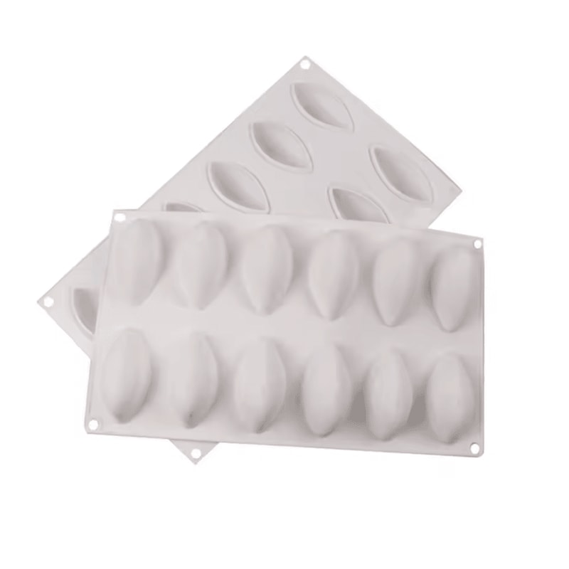 12Cavity Quenelle Silicone Mold Professional Mousse Chocolate Baking Tray 2