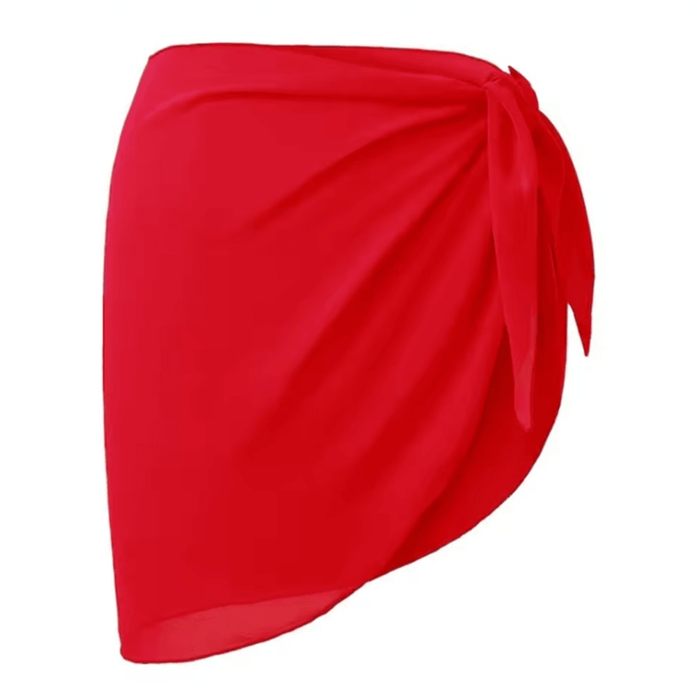 Sheer Chiffon Short Sarong Lightweight Bikini CoverUp Wrap Skirt For Women 3