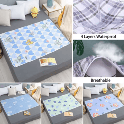 ultrasoft triple-layer waterproof underpad – washable baby & adult bed protector 100 150cm