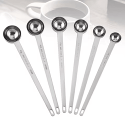 precision stainless steel measuring spoon set – long handle coffee & kitchen scoop (5–30ml)