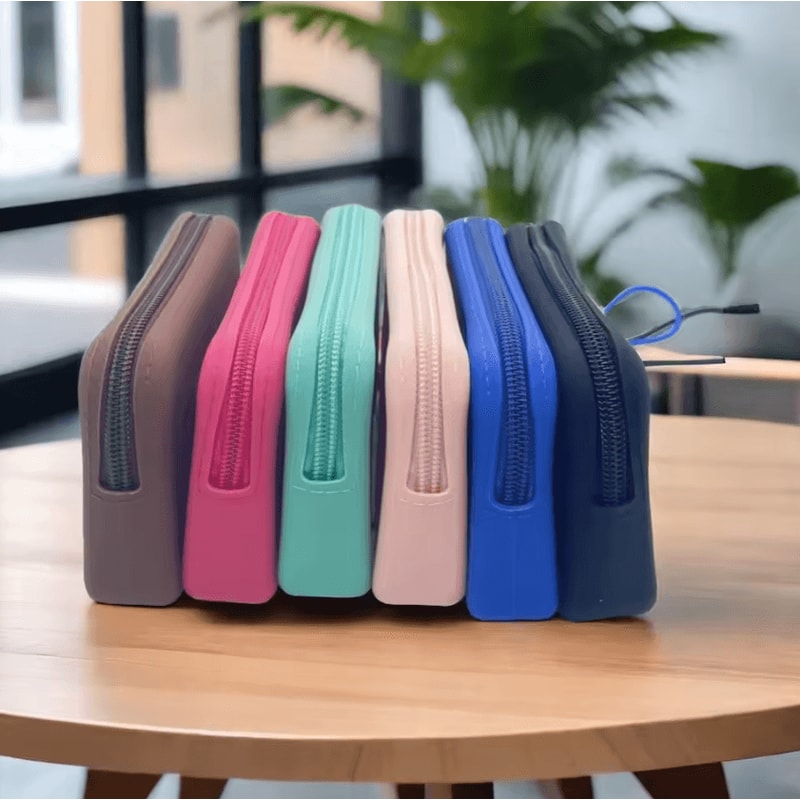 Minimalist Waterproof Silicone Cosmetic Pouch MultiUse Coin Makeup Organizer 0