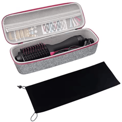 lightweight hard shell travel case for hair dryer brush – universal hot air brush organizer