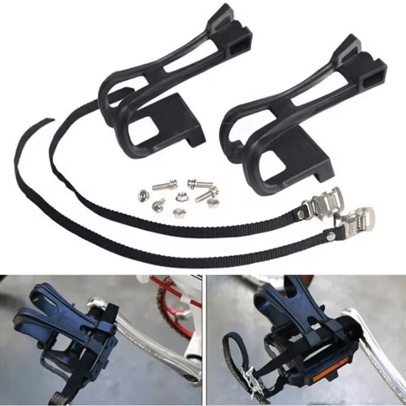 Adjustable Bike Pedal Toe Clip Straps Secure Cycling Foot Harness For MTB Road Bikes 0