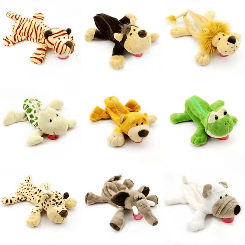 Cute Plush Animal Pencil Case Large Capacity Kawaii Stationery Organizer 0