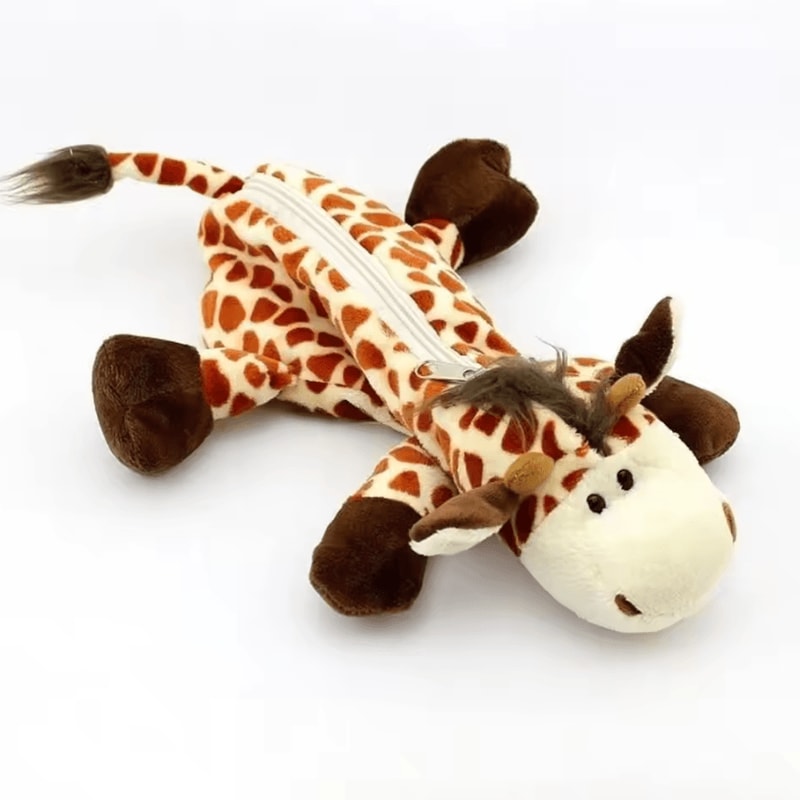 Cute Plush Animal Pencil Case Large Capacity Kawaii Stationery Organizer 4