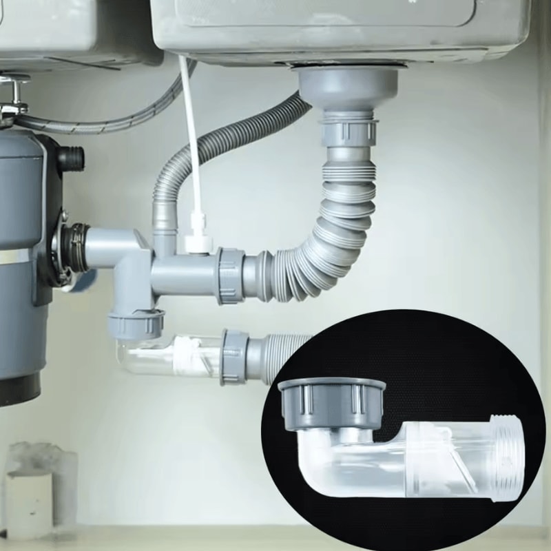 Flexible AntiOdor Sink Drain Pipe Kit Curved Leakproof Kitchen Bathroom Drain Solution 0