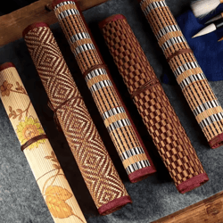 traditional bamboo roll-up brush holder – large capacity calligraphy & art supply organizer