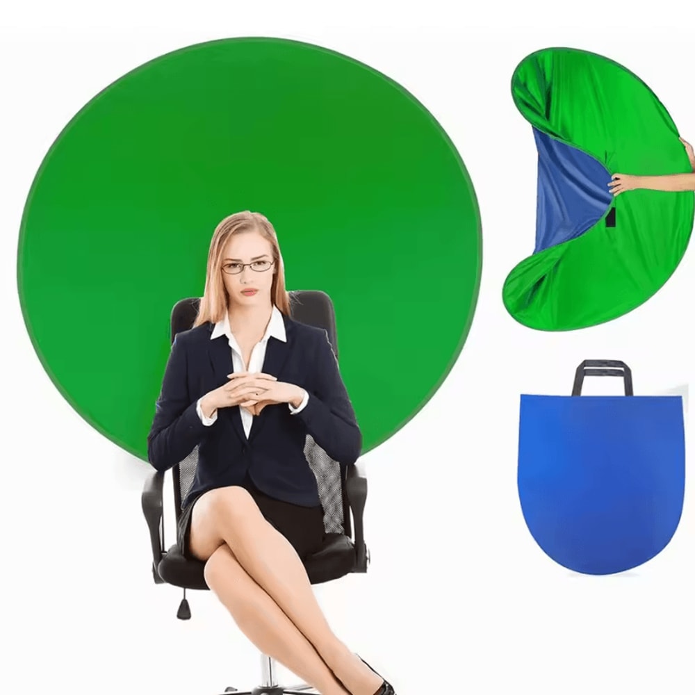 Portable DoubleSided Green Blue Screen Chair Backdrop Chromakey Streaming Cloth 1