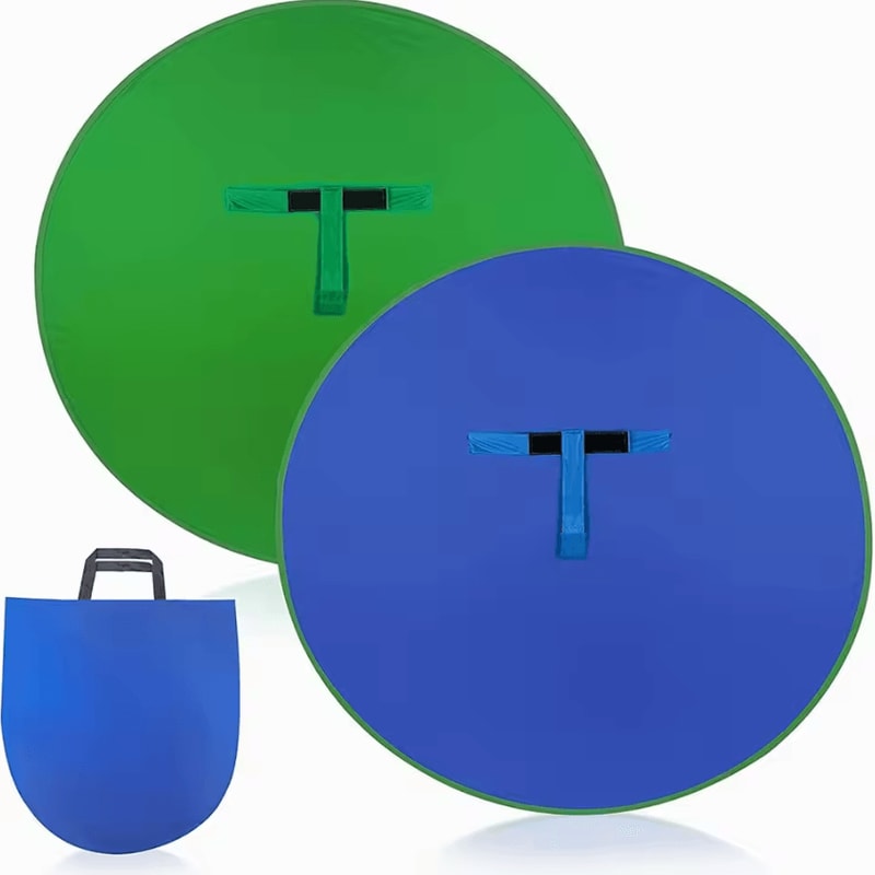 Portable DoubleSided Green Blue Screen Chair Backdrop Chromakey Streaming Cloth 4