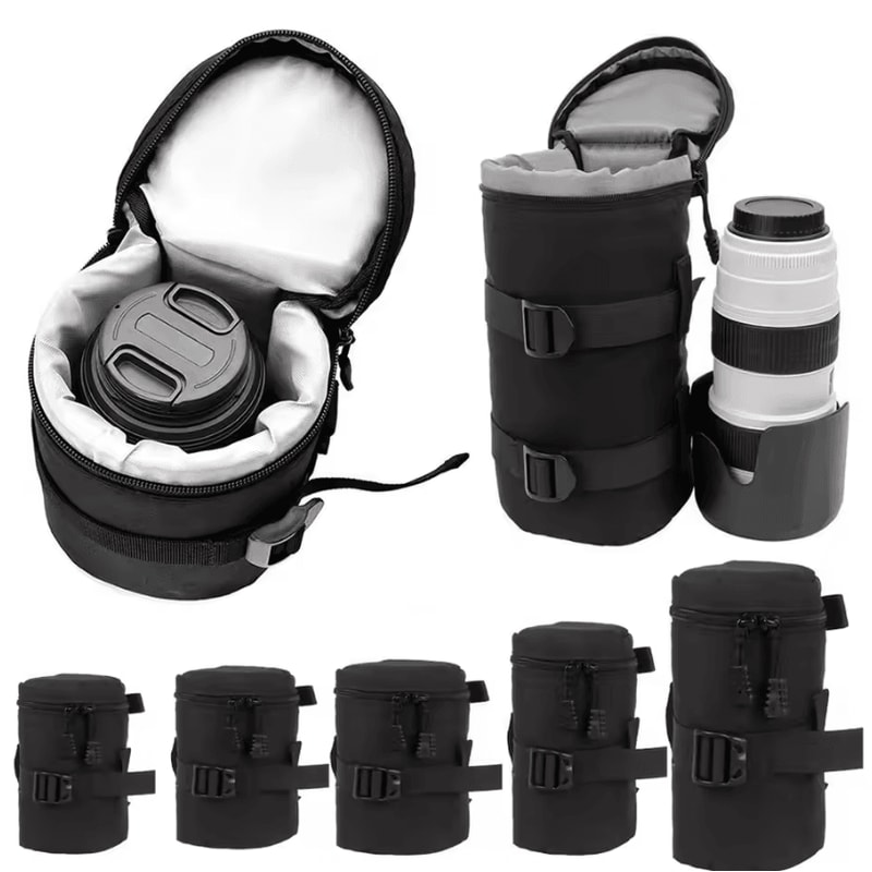 Deluxe Waterproof Camera Lens Pouch Soft Padded DSLR Lens Protection Case 0