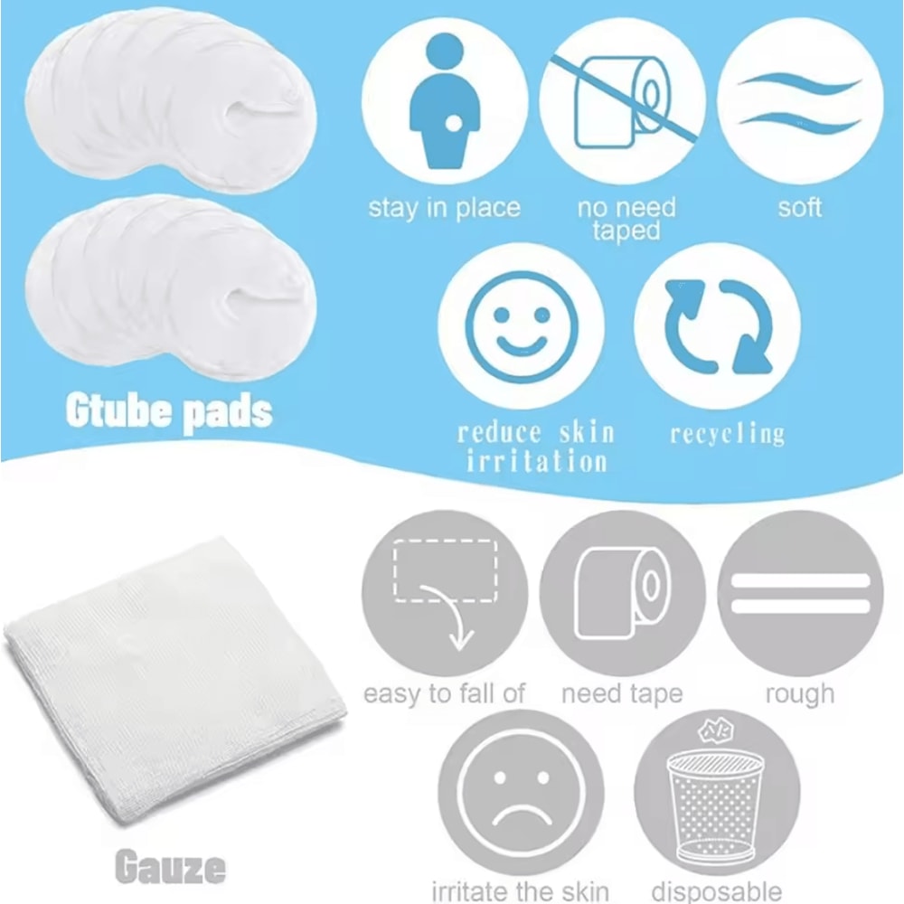 Soft Absorbent GTube Pads Holder Set Reusable Feeding Tube Covers 5 Pack 2