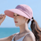 Foldable Wide Brim Ponytail Sun Hat UV Protection Detachable OpenTop Summer Cap 4