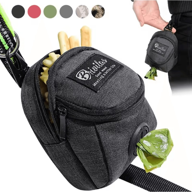 Portable Dog Training Treat Pouch HandsFree Waist Bag With Poop Bag Dispenser 1
