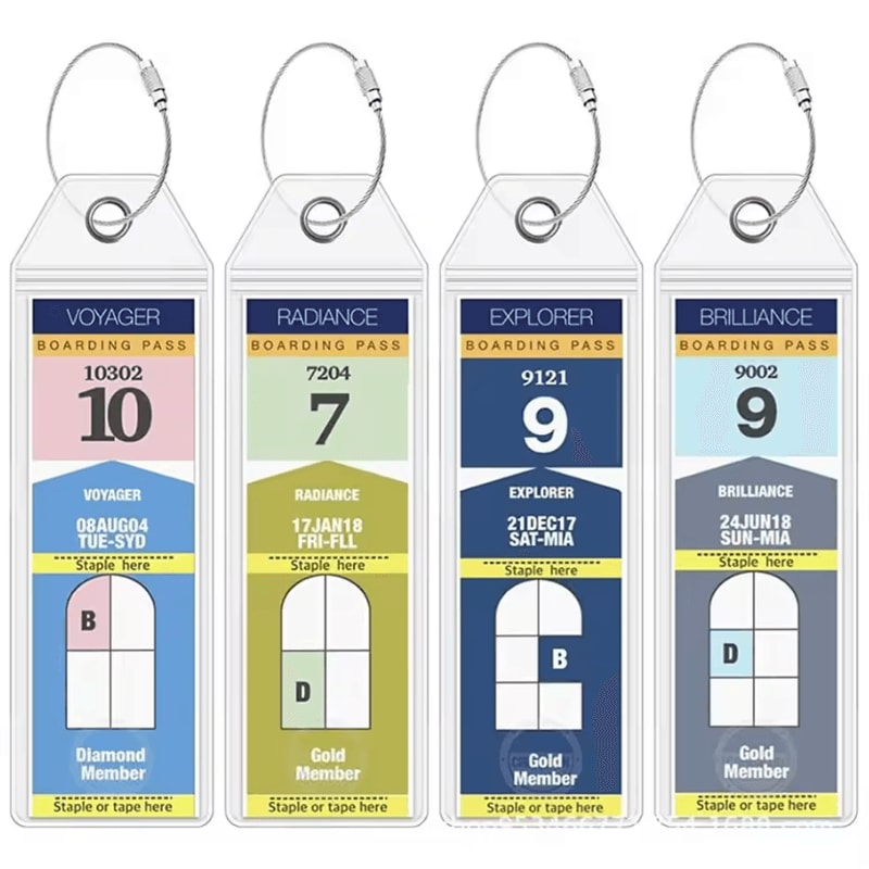 Waterproof Cruise Luggage Tag Holder Zip Seal Label Sleeve With Steel Loop 2
