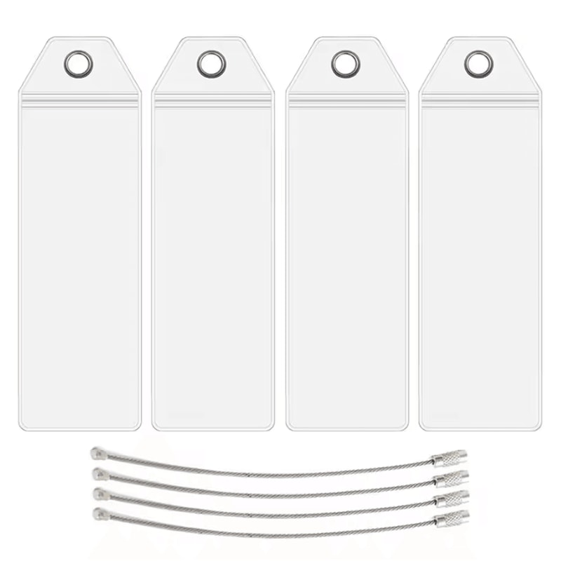 Waterproof Cruise Luggage Tag Holder Zip Seal Label Sleeve With Steel Loop 4