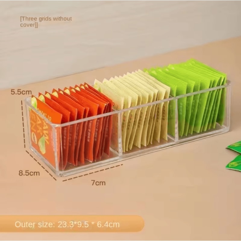 Clear Acrylic Tea Bag Organizer Box Transparent Kitchen Pantry Storage Holder 22 85 55cm 1