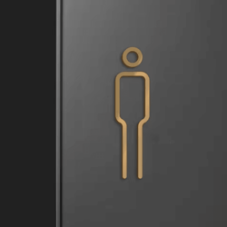 luxury black gold brass toilet sign plate – elegant washroom door label