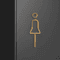 Luxury Black Gold Brass Toilet Sign Plate Elegant Washroom Door Label 1
