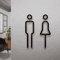 Luxury Black Gold Brass Toilet Sign Plate Elegant Washroom Door Label 2