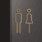 Luxury Black Gold Brass Toilet Sign Plate Elegant Washroom Door Label 3