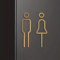 Luxury Black Gold Brass Toilet Sign Plate Elegant Washroom Door Label 3