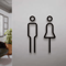 Luxury Black Gold Brass Toilet Sign Plate Elegant Washroom Door Label 4