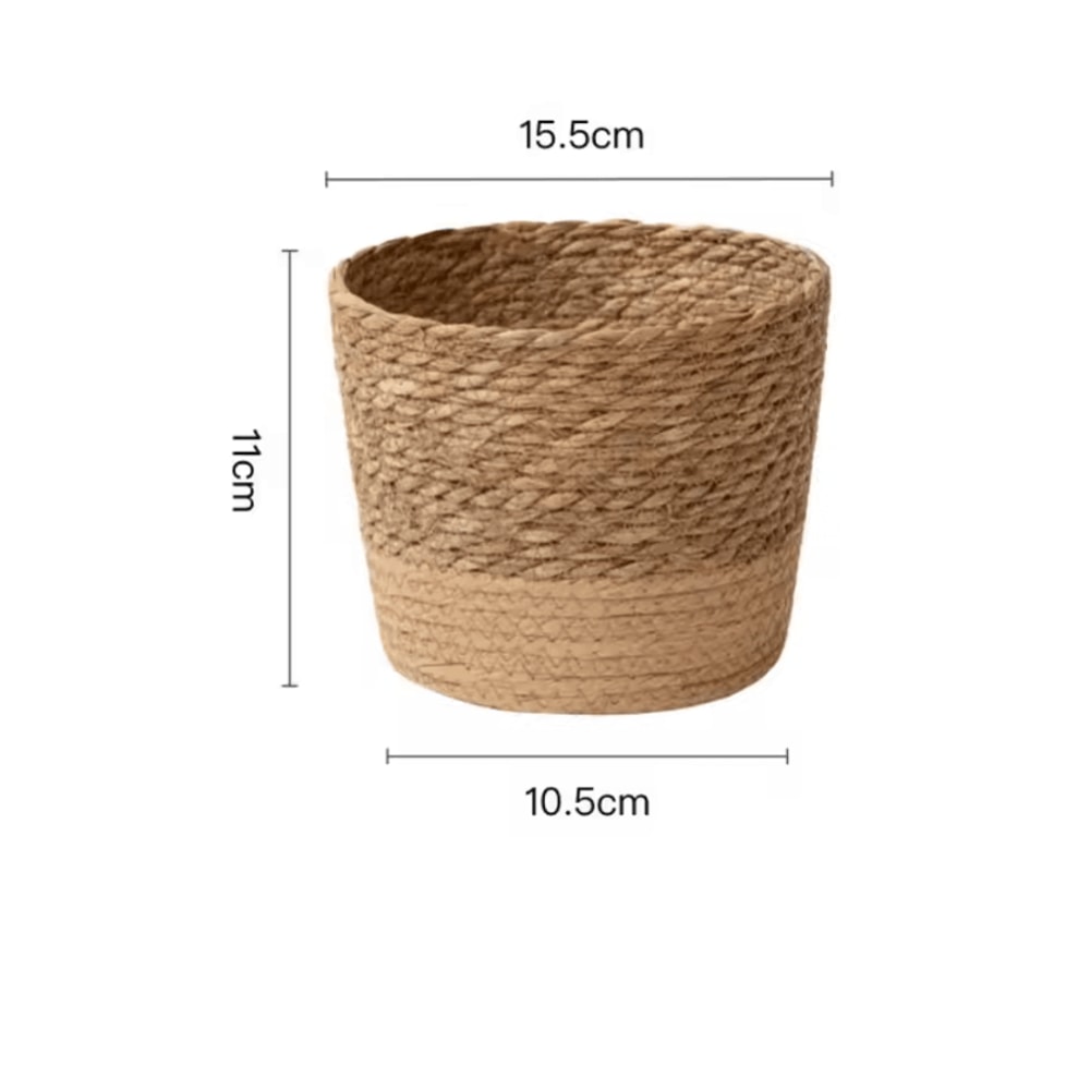 Handwoven Rattan Planter Basket Natural Wicker Flower Pot Storage Decor 2