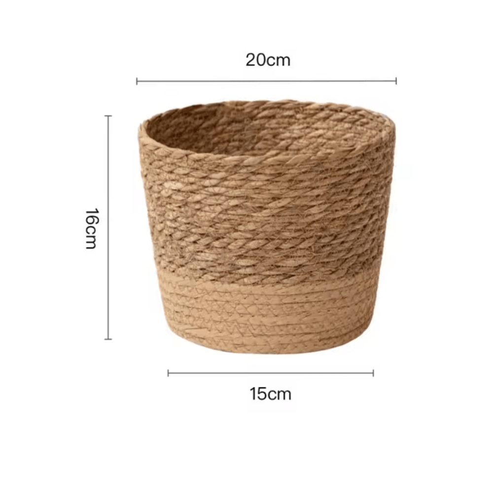 Handwoven Rattan Planter Basket Natural Wicker Flower Pot Storage Decor 3