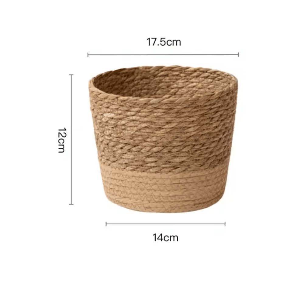 Handwoven Rattan Planter Basket Natural Wicker Flower Pot Storage Decor 4