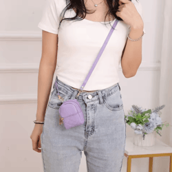 mini pu leather crossbody coin purse – lightweight makeup & everyday essentials bag