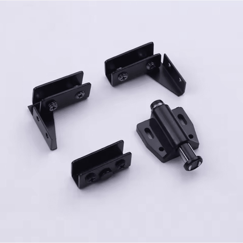 2PCS Zinc Alloy Glass Door Hinges NoDrill Frameless Cabinet Clamp Set 4