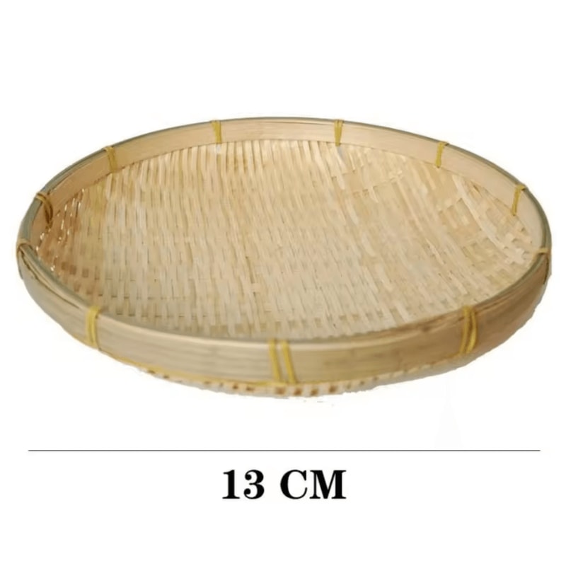 EcoWeave Handmade Bamboo Tray Basket Natural Wicker Bread Serving Basket 2