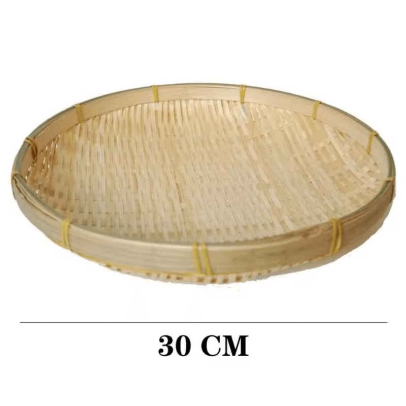 EcoWeave Handmade Bamboo Tray Basket Natural Wicker Bread Serving Basket 6