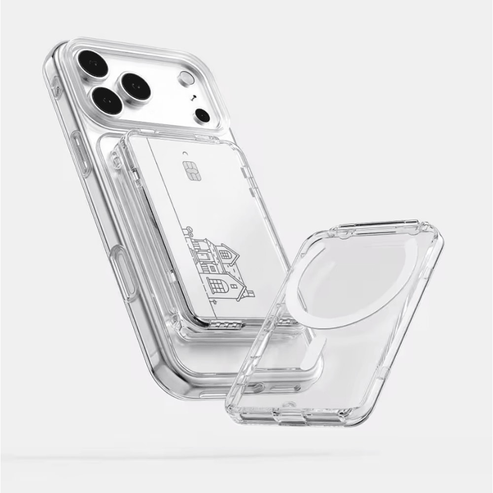 MagSnap Clear MagSafe Card Holder Shockproof Magnetic Wallet With Stand For IPhone 0